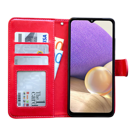 Compatible with Samsung Galaxy A32 5G Leather Case Protection White Max White