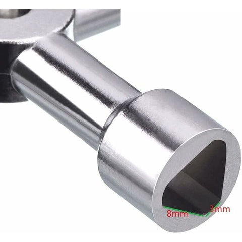 4 Way Multi-Function Key For Electric Water Door Gas Meter Cabinet Box Key Opening (Silver)