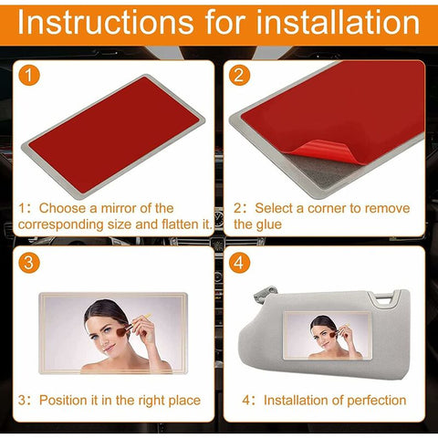 Car Sun Visor Mirror, Car Sun Visor Mirror, Car Vanity Mirror, Car Vanity Mirror, Car Makeup Mirror, Small, 110 X 65 Mm