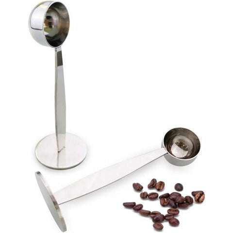2-In-1 Coffee Scoop Holder Espresso Coffee Measuring Spoon Stamp Stainless Steel Coffee Scoop Measuring And Tamping