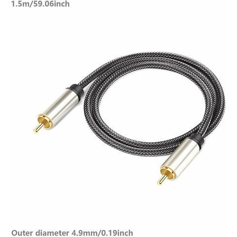 Digital Coaxial Audio Cable, Hifi 5.1 Spdif Rca To Rca Male To Male, For Digital Audio And Composite Video Cables