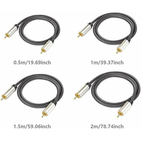 Digital Coaxial Audio Cable, Hifi 5.1 Spdif Rca To Rca Male To Male, For Digital Audio And Composite Video Cables