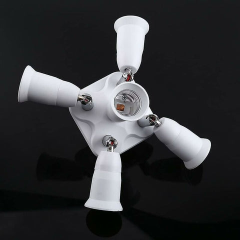 5 In 1 E27 Socket Splitter Adapter Socket Splitter Adapter Socket Converter Holder For E27 LED Bulbs