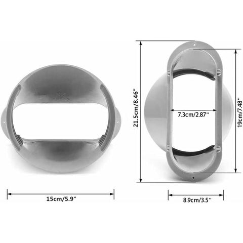 Air Conditioner Window Hose Adapter Flat Mouth Interface 15Cm, Universal For Portable Air Conditioner And Tumble Dryer