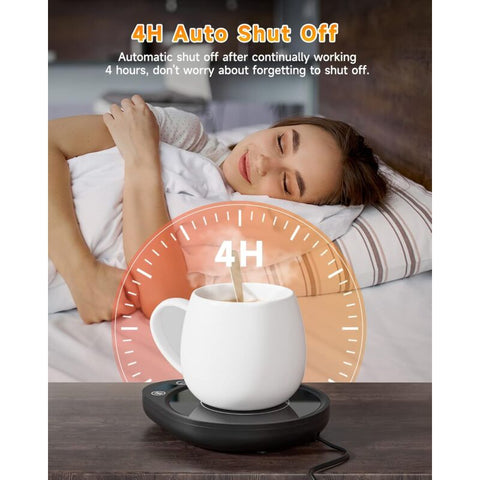 Coffee Mug Warmer With 3 Temperature Settings Electric Beverage Warmer Auto Shut-Off, Coffee, Tea And Milk Warmer For