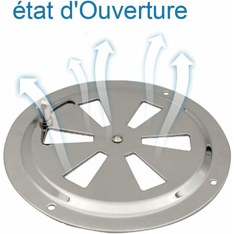 ROund Ventilation Grille, Adjustable Air Vent Stainless Steel Air Vent Air Inlet And Exhaust 125Mm