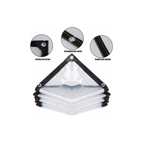 Transparent Waterproof Tarpaulin With Eyelets - For Garden Furniture - Outdoor Use - Rainproof - Plant Insulation -