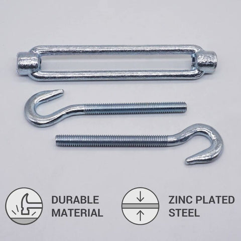 4 pcs M6 Adjustable Cable Turnbuckle With Hook And Loop - Cable Tension (4 pcs, M6)