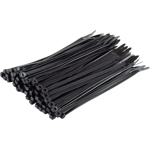 Pack Of 100 Cable Ties, Black, 200 X 4.8 Mm