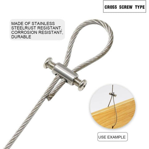 10 pcs Cable Clamps With Screw Terminal Cap, Cable Clips For 1-2Mm Diameter Cable And Wire, Double Ended Cable And