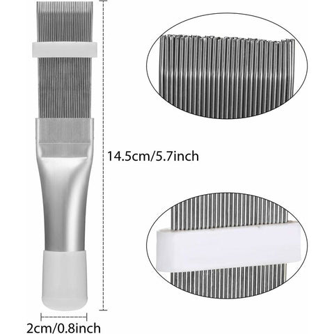 3 pcs Air Conditioner Condenser Cleaning Brush, Stainless Steel Air Conditioner Fin Cleaner, Refrigerator Coil Cleaning