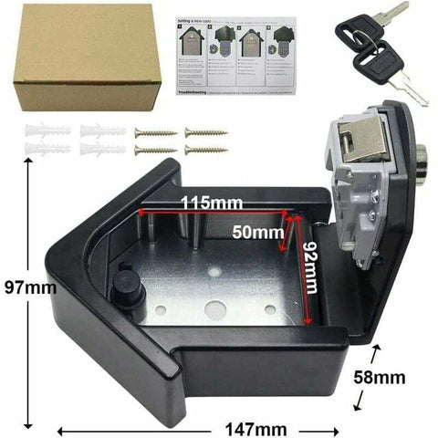 Wall Mounted Key Safe Box With Digital Code & Emergency Keys, Large Key Safe Box Xl Size Outdoor Key Safe For Home,
