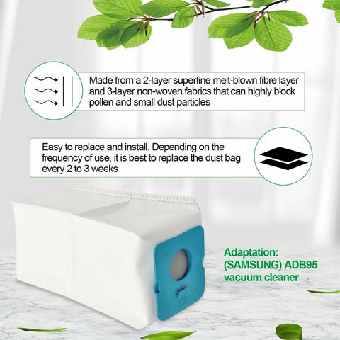 6 pcs Clean Station Dust Bags For Samsung Bespoke Vs20A95923W, Vacuum Cleaner Replacement Bags, Vacuum Cleaner Bags,