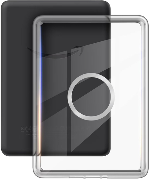 360° Rotating & Detachable Magnetic Case for 7" Kindle Paperwhite 12th Generation (2024)  – Auto Wake/Sleep, Hands-Free Stand, Clear Back Cover(pink)