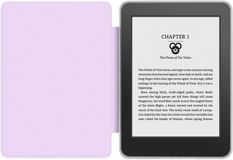 360° Rotating & Detachable Magnetic Case for 7" Kindle Paperwhite 12th Generation (2024)  – Auto Wake/Sleep, Hands-Free Stand, Clear Back Cover (Light purple)