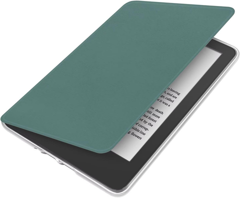 360° Rotating & Detachable Magnetic Case for 6.8" Kindle Paperwhite 11th Generation (2021)  – Auto Wake/Sleep, Hands-Free Stand, Clear Back Cover (Dark Green)