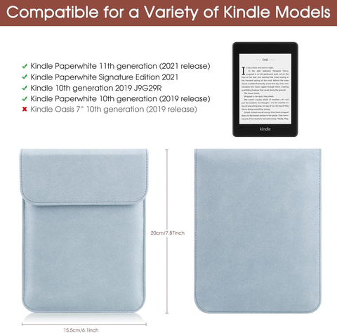 Universal Sleeve Case for 6"，6.8", Kindle Paperwhite/Colorsoft/Signature Edition 2024-2012 Sleeve Bag Pouch Cover for 6-6.8'' Kobo/Tolino/Pocketbook 6-inch ebook Reader,Blue
