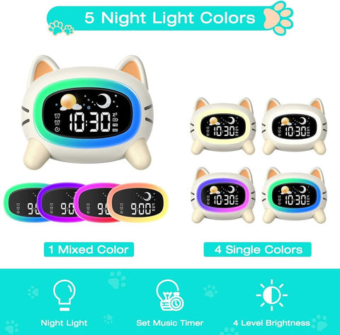 Sleep Trainer Alarm Clock Moon Sun Sound Machine Night Light Digital Battery Powered - Sleep Trainer for Children