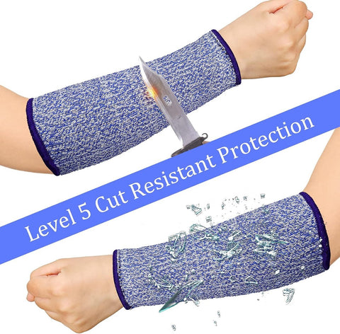 pairs of arm protectors for thin skin and bruises, cut-resistant forearm sleeve, level 5 burn arm protector (7.9 inches)