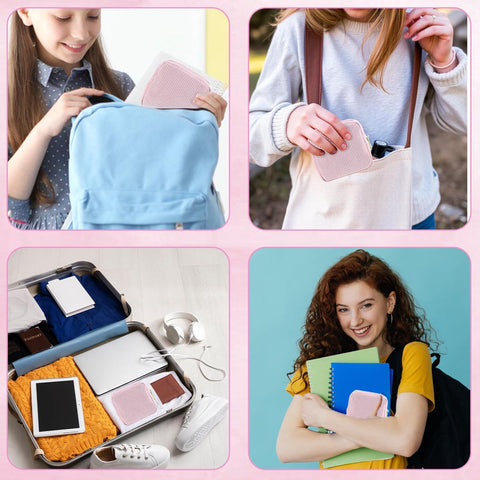 Toiletry bag - Women's toiletry bag - Toiletry bag - Tampon storage bag - Corduroy - Small makeup bag - Mini toiletry bag - Soft storage bag - Portable makeup bag (Pink)