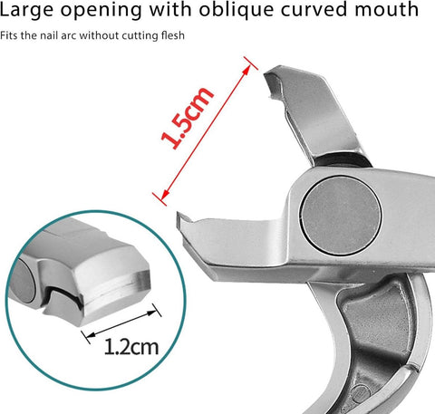 Nail Clippers - Nail Clippers for Seniors - Wide-Opening Angled Nail Clippers - Stainless Steel Nail Clippers - Premium Easy-Grip Nail Clippers - Christmas Gift - New Year's Gift - Nail Care for Seniors