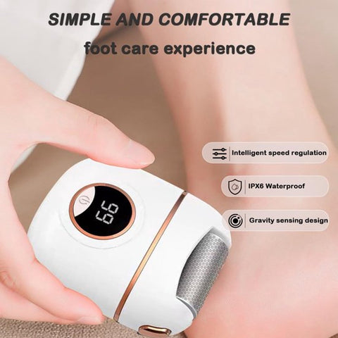 Electric Foot File - Removes Calluses and Dead Skin - Powerful Exfoliation - Built-in LED Light - Regenerative Exfoliation - Removes Calluses and Hard Skin - Wit