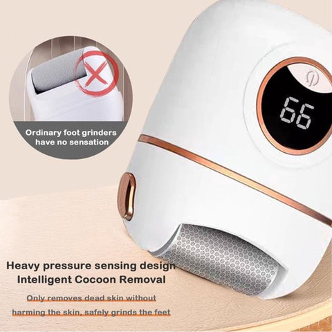 Electric Foot File - Removes Calluses and Dead Skin - Powerful Exfoliation - Built-in LED Light - Regenerative Exfoliation - Removes Calluses and Hard Skin - Wit