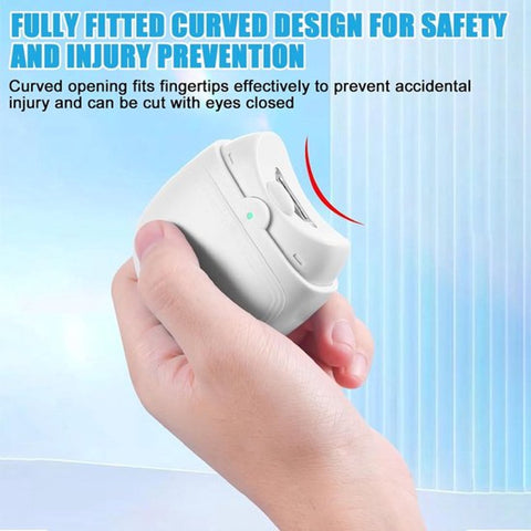Electric Nail Clipper - Electric Nail Clipper with Light - Electric Nail File for All Ages - Rechargeable - Automatic Nail Clipper - ABS and Stainless Steel - Fingernails and Toenails - For Babies, Children, Seniors (White)