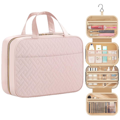 Men's Toiletry Bag - Women's Toiletry Bag - Hanging Toiletry Bag - Practical Travel Toiletry Bag - For Storing Essential Toiletries - Pink