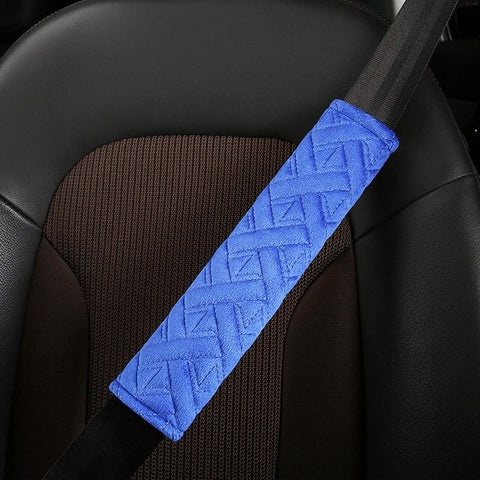 Universal seat belt protector - Soft and comfortable shoulder protector for the seat belt - (blue)