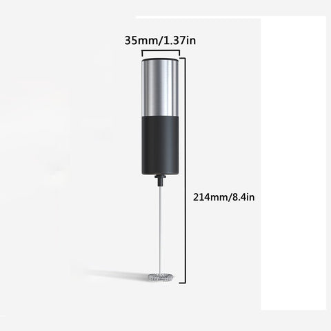 Electric milk frother - Manual milk frother - Mini milk mixer - With stand - No plug - Convenient for camping - Black