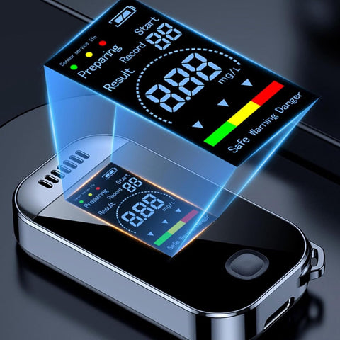 Breathalyzer with screen, portable, contactless, high accuracy, Perfect for safety checks in case of driving under the influence (DUI) and apartment parties.