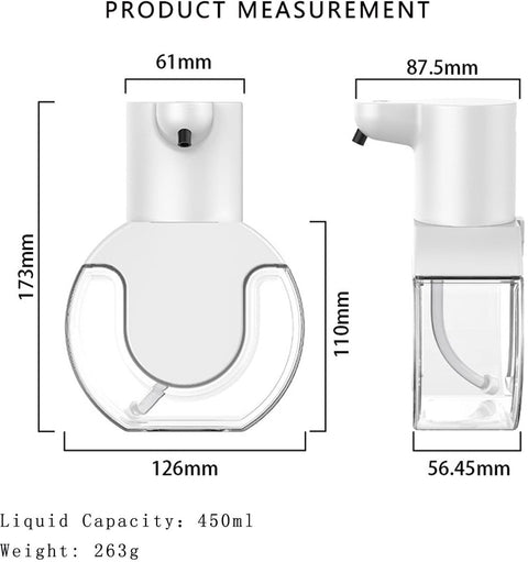 Automatic soap dispenser - 420 ml - USB rechargeable - Automatic foam dispenser - Foam technology - Infrared sensor - Suitable for bathroom, kitchen and office - Wit