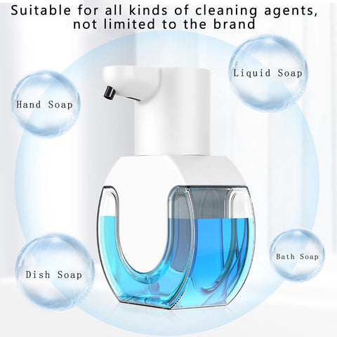 Automatic soap dispenser - 420 ml - USB rechargeable - Automatic foam dispenser - Foam technology - Infrared sensor - Suitable for bathroom, kitchen and office - Wit
