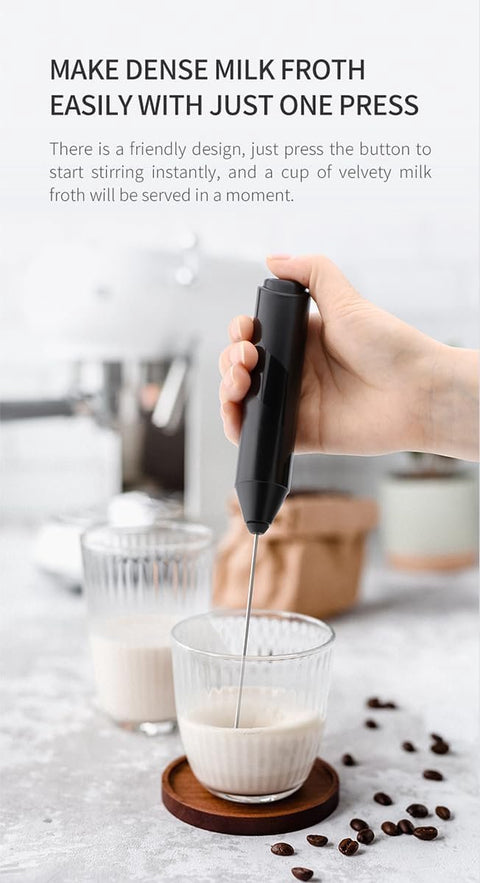 Milk frother - Milk frother - Electric milk frother - Milk frother with stand - Portable battery-operated milk frother - Manual milk frother with stand - Handheld frother for coffee blender - For lattes, cappuccinos, and coffee cream