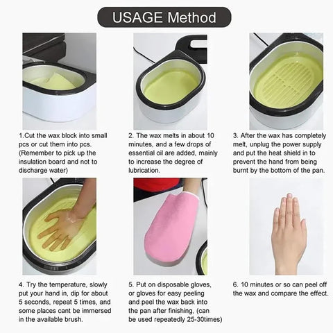 Paraffin wax warmer - Candle wax melting pot with handle and heat-insulating plate - Fast and adjustable heating - 2 speeds - Large 2000ml capacity and easy to use - For skin treatment (Wit)