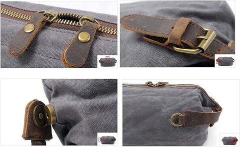 Men's Toiletry Bag - Women's Toiletry Bag - Toiletry Bag with Hook - Waterproof Vintage Canvas - Suitable for Men and Women - Makeup Bag - Travel Toiletry Bag