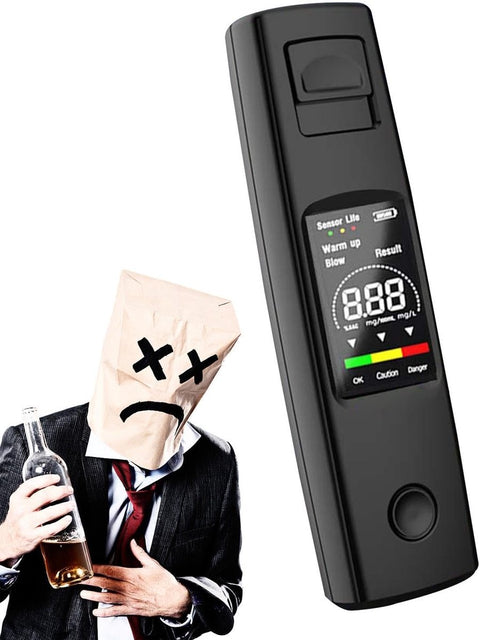 Digital Breathalyzer - Portable Breathalyzer - Rechargeable Breathalyzer - High-Precision Breathalyzer - Portable Digital Breathalyzer - Rapid Breathalyzer - Professional Breathalyzer - 10 x 2.8 cm / 3.94 x 1.1 in - For personal and family use