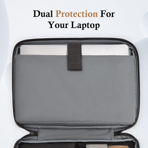 15.6-inch Laptop Sleeve - Shockproof, Scratch-resistant, and Splash-proof - Includes an Extra Storage Compartment for Baby Clothes Accessories - Black/Gray