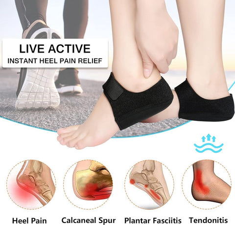 Insoles - Arch Supports - Gel Heel Cushions - For plantar fasciitis, heel pain, and Achilles tendonitis - Protectors and cushions for men and women - 1 pair