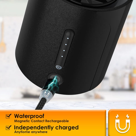 Portable Blender - Blender - Mini Blender - On-the-Go Blender - Mini Juicer - Smoothie Maker - 450 ml - For milkshakes and smoothies, 6-blade mini blender, mini blender, magnetic charger - Black