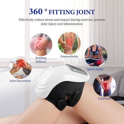 Rechargeable cordless knee massager - LED screen - For swollen and painful joints - 3 intensity levels - Temperature control