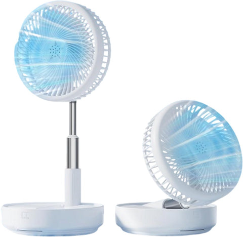 Fan - Small fan - Portable fan - Adjustable height portable oscillating fan - With remote control - Foldable - 4 speeds - For bedroom, office, travel - 7.7 inches - With