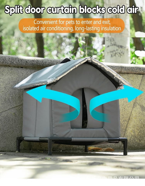 Gray Cat and Dog Bed, Waterproof Insulated Durable Pet House, Compatible with Cats and Dogs, Winter Pet Basket, 33x33cm