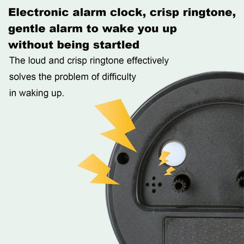 Silent Alarm Clock with Night Light and Backlight, Metal Clock for Bedrooms and Travel, Black