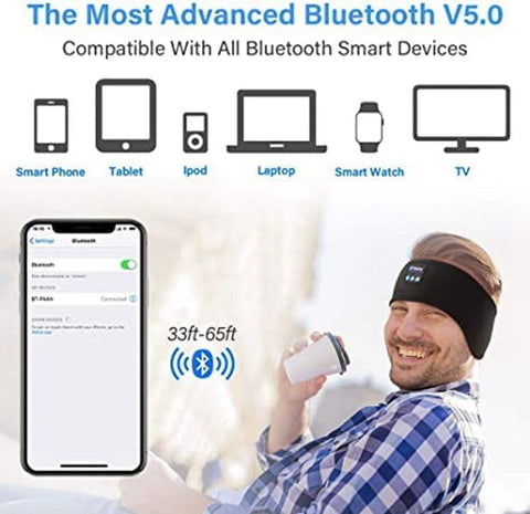 Bluetooth Sleep Headphones Headband with Eye Mask, One Size