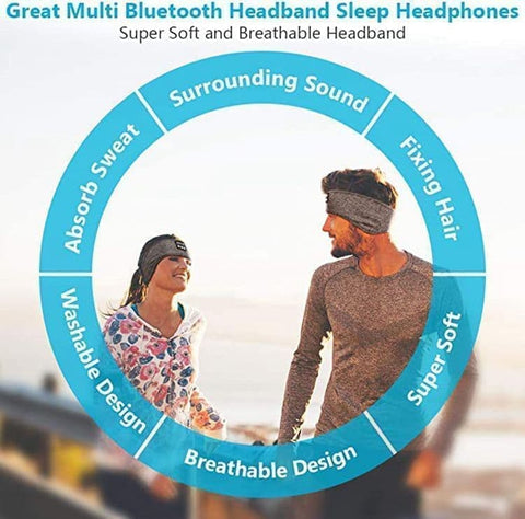 Bluetooth Sleep Headphones Headband with Eye Mask, One Size