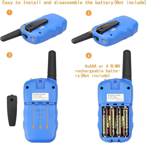 2-Pack Kids Walkie Talkies with 3 km Range, Pink