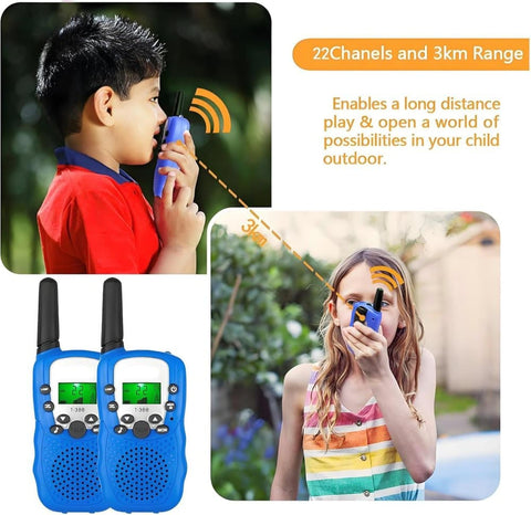 2-Pack Kids Walkie Talkies with 3 km Range, Yellow