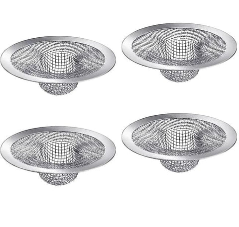 4-Pack Stainless Steel Sink Strainers, Compatible with Most Bathtubs and Showers, 3.5 inches